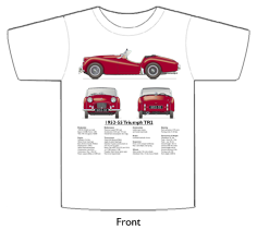 Triumph TR2 1953-55 (wire wheels) T-shirt Front